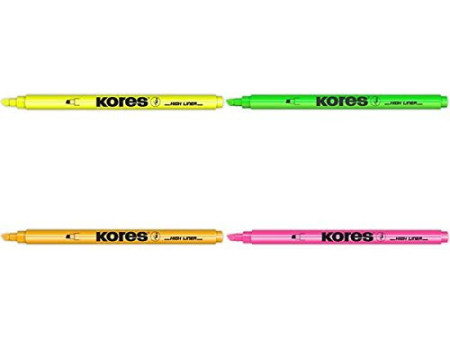 Kores Surligneur, pointe biseautée: 0,5 - 3,5 mm, jaune