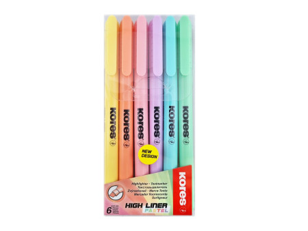 Kores Surligneur 'High Liner Pastel', étui de 6
