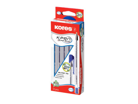 Kores Stylo à bille jetable K-PEN Super Slide K11, bleu