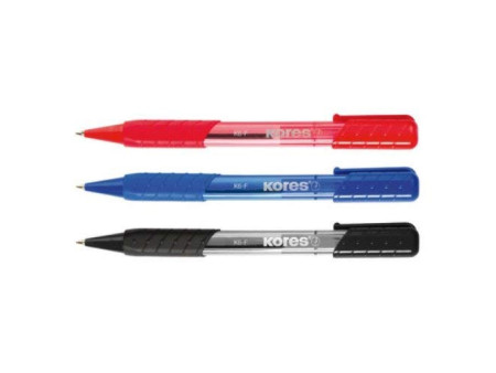 Kores stylo à bille rétractable jetable K-PEN K6, F, bleu