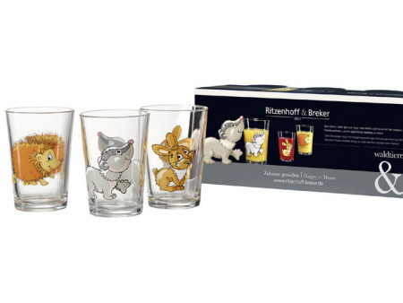 Ritzenhoff & Breker Verre ANIMAUX DE LA FORET, set de 3