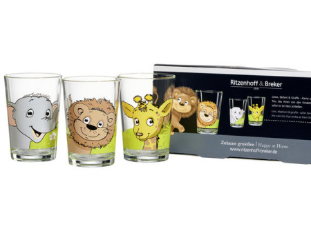 Ritzenhoff & Breker Verre ANIMAUX D'AFRIQUE, set de 3