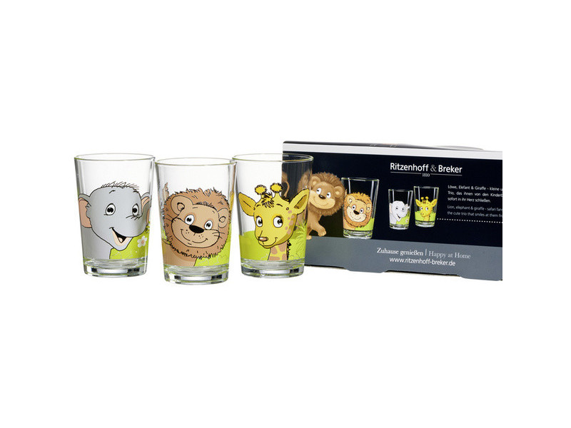 Ritzenhoff & Breker Verre ANIMAUX D'AFRIQUE, set de 3
