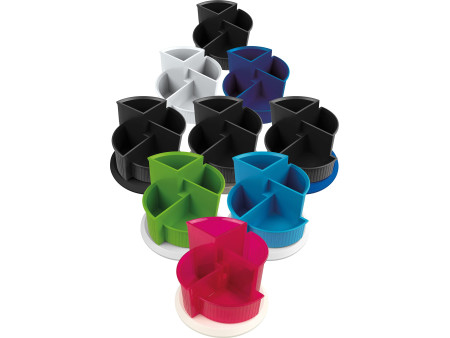 helit Pot multifonction Linear, 4 compartiments, noir
