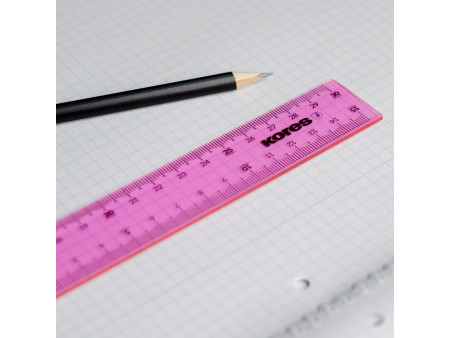 Kores Règle plate, 300 mm, transparent, assorti