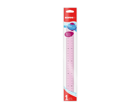 Kores Règle plate, 300 mm, transparent, assorti