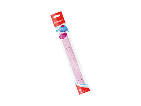 Kores Règle plate, 150 mm, transparent, assorti
