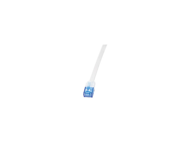 LogiLink Câble patch plat U/UTP, Cat. 6, 2,0 m, blanc