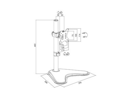 LogiLink Bras support pour écran TFT/LCD, avec socle, noir