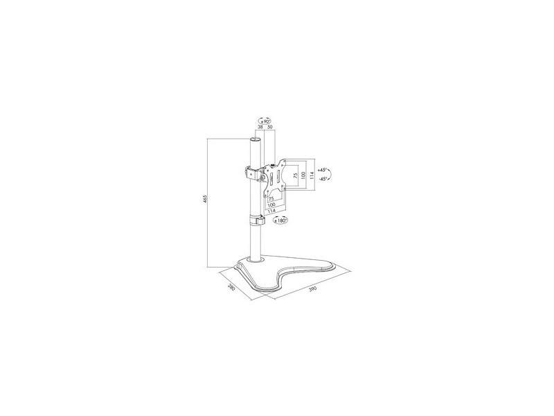 LogiLink Bras support pour écran TFT/LCD, avec socle, noir
