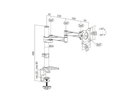 LogiLink Bras support pour écran, aluminium