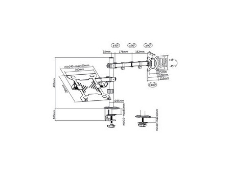 LogiLink Support d'écran et d'ordinateur portable, noir