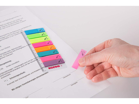 Kores Index 'Signer ici'- film, 12 x 45 mm, 8 x 25 feuillets