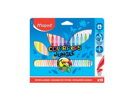 Maped Feutre COLOR'PEPS Jungle, étui en carton de 18