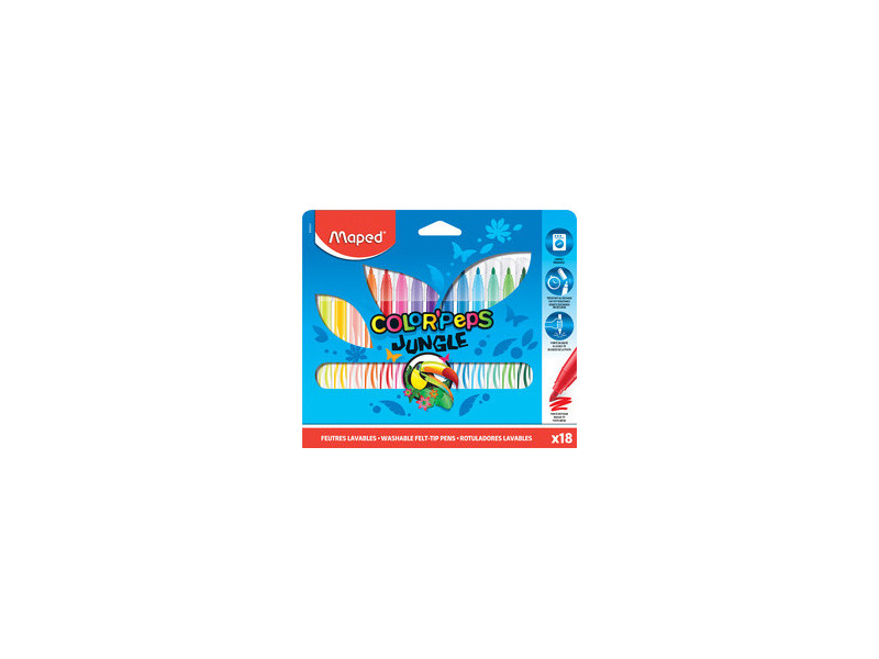 Maped Feutre COLOR'PEPS Jungle, étui en carton de 18