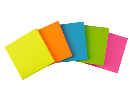 Kores Note adhésive 'NEON', 75 x 75mm, uni, bleu fluo