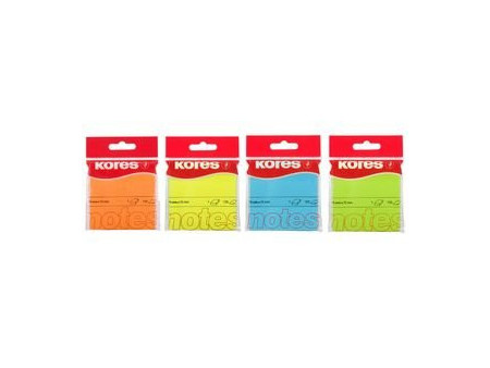Kores Note adhésive 'NEON', 75 x 75 mm, uni, orange fluo