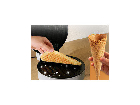 CLATRONIC Gaufrier à cornets de glace HA 3833, argent