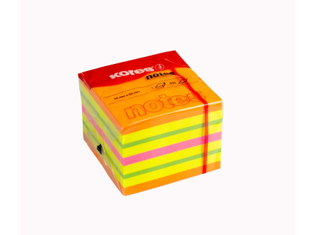 Kores Bloc-note cube, 50 x 50 mm, couleurs fluo, 4 couleurs