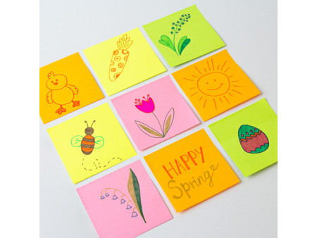 Kores Bloc-note cube, 75 x 75 mm, couleurs fluo, 5 couleurs