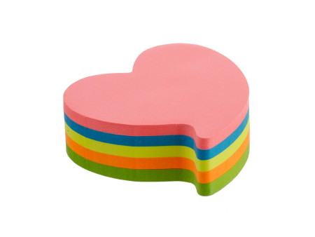Kores Bloc-note 'Coeur', 250 feuilles, 5 couleurs