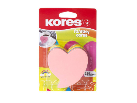 Kores Bloc-note 'Coeur', 250 feuilles, 5 couleurs