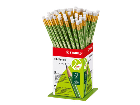 STABILO Crayon GREENgraph, dureté: HB, présentoir de 60