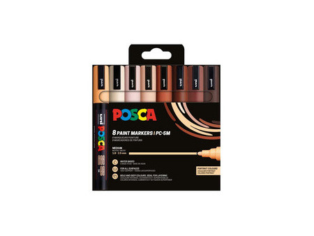 POSCA Marqueur à pigment PC5M, étui de 8, assorti Standard