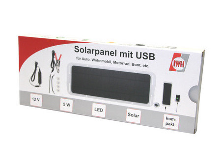 IWH Chargeur de batterie solaire pour voiture 12 V / 5 watts