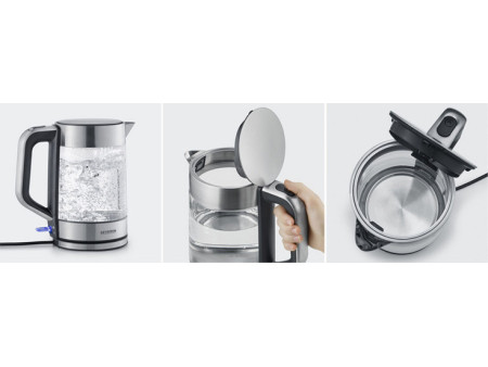 SEVERIN Mini bouilloire WK 3472, verre / acier inoxydable