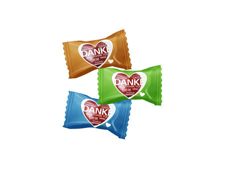 HELLMA Bonbon en coeur, dans un présentoir en carton