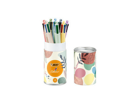 BIC Stylo à bille 4 Colours Mineral Tones, boîte de 8