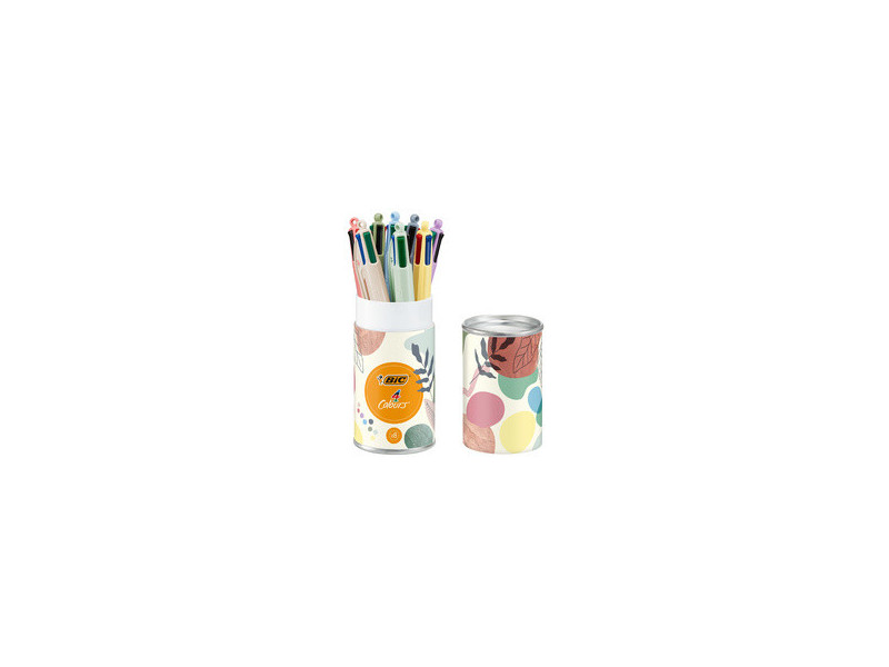 BIC Stylo à bille 4 Colours Mineral Tones, boîte de 8