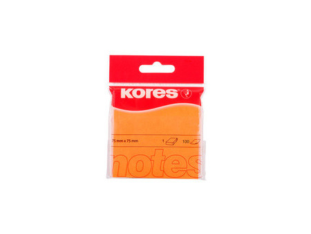 Kores Note adhésive 'NEON', 75 x 75 mm, uni, rose fluo