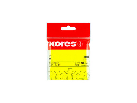 Kores Note adhésive 'NEON', 75 x 75 mm, uni, rose fluo