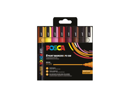 POSCA Marqueur à pigment PC5M, étui de 8, couleurs vertes