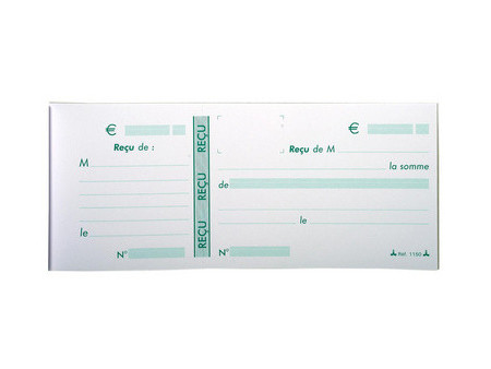 LE DAUPHIN Carnet à souche 'Reçus', 89 x 210 mm