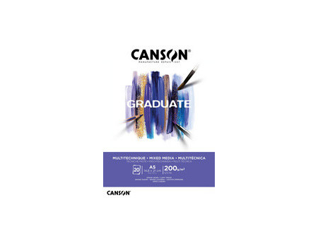 CANSON Bloc de dessin GRADUATE MIXED MEDIA, A3, blanc