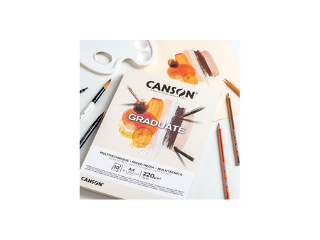 CANSON Bloc de dessin GRADUATE MIXED MEDIA, naturel, A3
