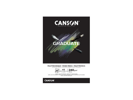 CANSON Bloc de dessin GRADUATE MIXED MEDIA, A5, noir