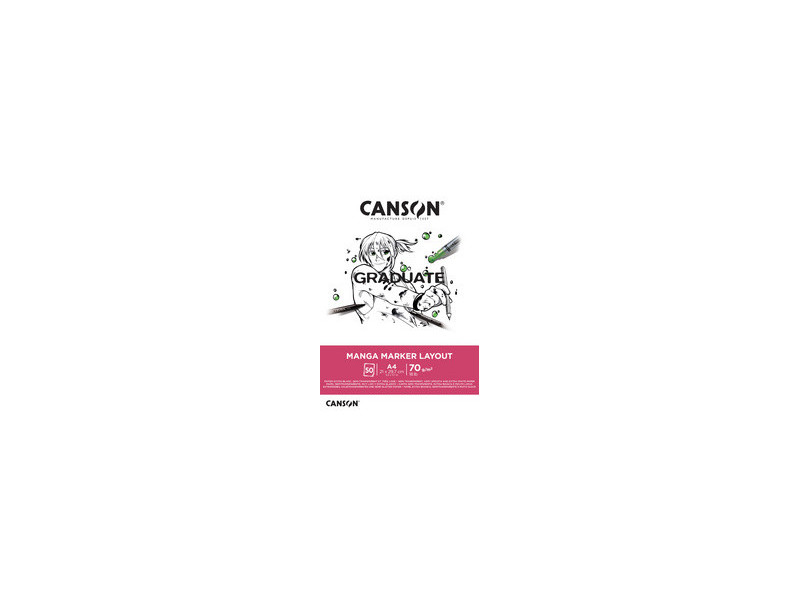 CANSON Bloc de dessin GRADUATE Manga Marker Layout, A4