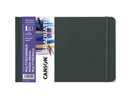 CANSON Carnet de dessin GRADUATE Mixed Media, noir