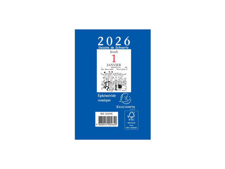 EXACOMPTA Bloc éphémeride comique, 2026, 65 x 97 mm