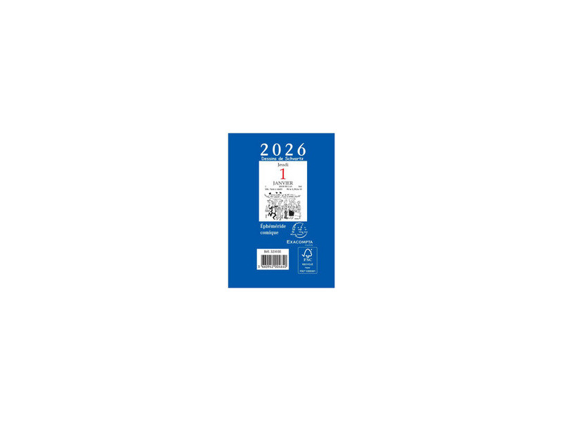 EXACOMPTA Bloc éphémeride comique, 2026, 65 x 97 mm