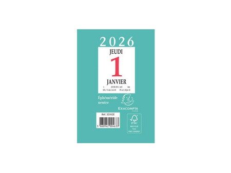 EXACOMPTA Bloc éphémeride comique, 2026, 65 x 97 mm