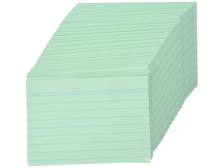 herlitz Fiches bristol, A7, ligné, vert
