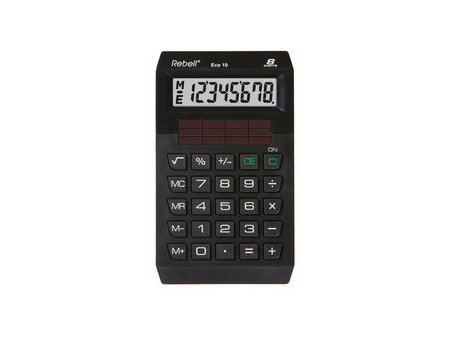 Rebell Calculatrice ECO 10, 8 chiffres, noir