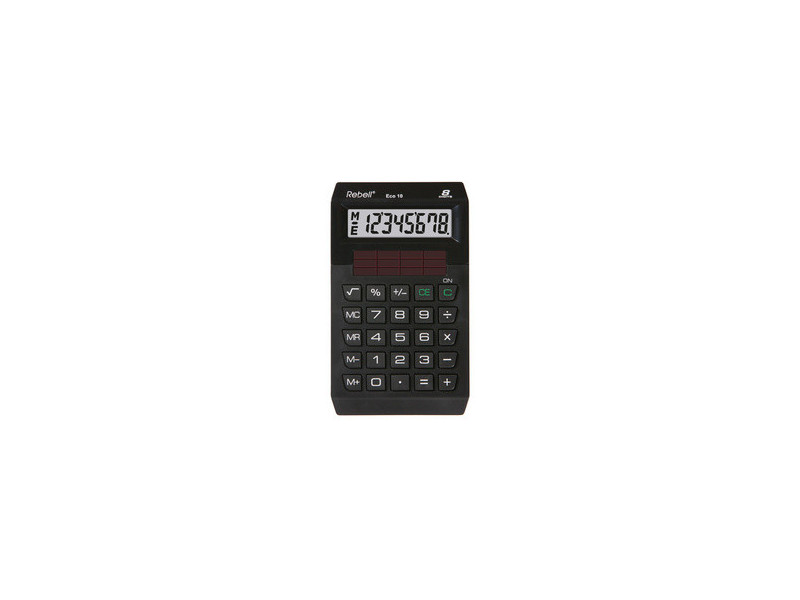 Rebell Calculatrice ECO 10, 8 chiffres, noir