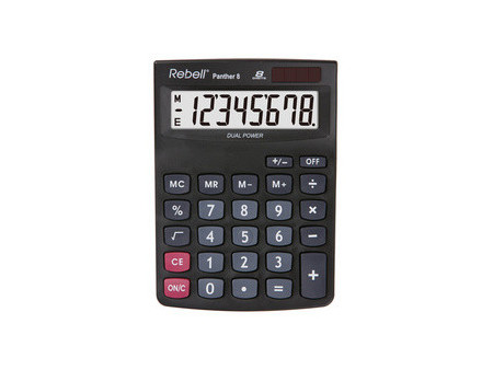 Rebell Calculatrice PANTHER 8 BX, 8 chiffres, noir