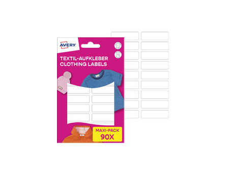 AVERY Étiquette pour textile, 13 x 45 mm, Maxi-Pack, blanc